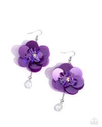 Oversized Opulence Purple Earring - Paparazzi - Dare2bdazzlin N Jewelry