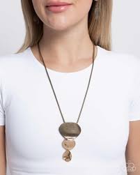 Cascading Commercial Brass Necklace - Paparazzi - Dare2bdazzlin N Jewelry