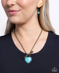 Artful Arrow Brass Necklace - Paparazzi - Dare2bdazzlin N Jewelry