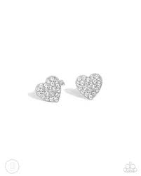 As Far As It GLOWS White Earring Cuff - Paparazzi - Dare2bdazzlin N Jewelry