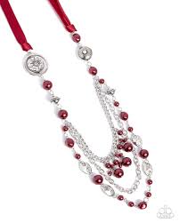 All of the Trimmings  Red Blockbuster Necklace - Paparazzi - Dare2bdazzlin N Jewelry