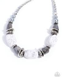 In Good Glazes Silver Blockbuster Necklace - Paparazzi - Dare2bdazzlin N Jewelry