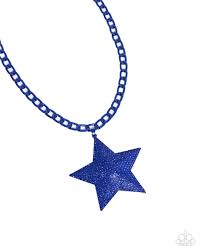 Stellar Selfie Blue Necklace - Paparazzi - Dare2bdazzlin N Jewelry