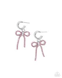 Whispering Whimsy Pink Hoop Earring - Paparazzi - Dare2bdazzlin N Jewelry