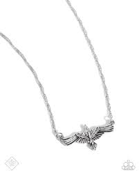 Eagle Exception Silver Necklace - Paparazzi - Dare2bdazzlin N Jewelry