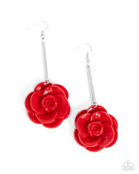 Saccharine Spig Red Earring - Paparazzi - Dare2bdazzlin N Jewelry