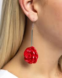 Saccharine Spig Red Earring - Paparazzi - Dare2bdazzlin N Jewelry