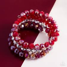 Memorable Makeover Red Bracelet - Paparazzi - Dare2bdazzlin N Jewelry