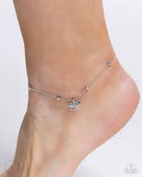 Dainty Dragonfly Blue Anklet - Paparazzi