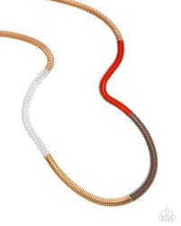 Patterned Pageantry Orange Necklace - Paparazzi - Dare2bdazzlin N Jewelry