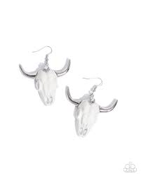 Southwestern Skull White Earring - Paparazzi - Dare2bdazzlin N Jewelry