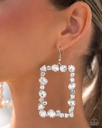 Wishful Wardrobe White Earring - Paparazzi - Dare2bdazzlin N Jewelry