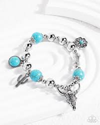 Western Welcome Blue Bracelet - Paparazzi - Dare2bdazzlin N Jewelry