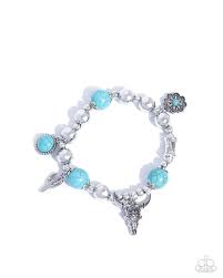 Western Welcome Blue Bracelet - Paparazzi - Dare2bdazzlin N Jewelry