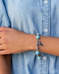 Western Welcome Blue Bracelet - Paparazzi - Dare2bdazzlin N Jewelry