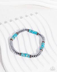 Marbled Mecca Blue Bracelet - Paparazzi - Dare2bdazzlin N Jewelry