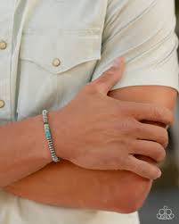 Marbled Mecca Blue Bracelet - Paparazzi - Dare2bdazzlin N Jewelry