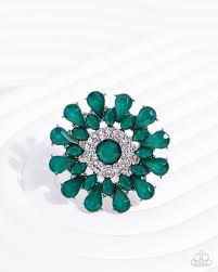 Steady Shimmer Green Ring - Paparazzi