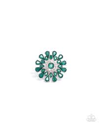 Steady Shimmer Green Ring - Paparazzi