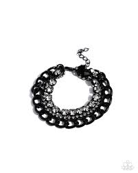 Colorful Canvas Black Bracelet - Paparazzi - Dare2bdazzlin N Jewelry