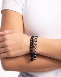 Colorful Canvas Black Bracelet - Paparazzi - Dare2bdazzlin N Jewelry