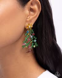 Christmas Credentials Multi Post Earring - Paparazzi - Dare2bdazzlin N Jewelry