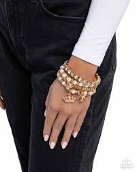 Feminine Charm Gold Bracelet - Paparazzi