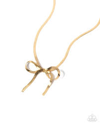 Ladylike Legato Gold Necklace - Paparazzi - Dare2bdazzlin N Jewelry