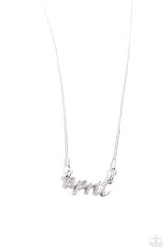 Birth Month Bling - April Silver Necklace - Paparazzi - Dare2bdazzlin N Jewelry