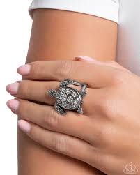 Turtle Triumph Silver Ring - Paparazzi - Dare2bdazzlin N Jewelry