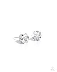 Breathtaking Birthstone White Post Earring - Paparazzi - Dare2bdazzlin N Jewelry