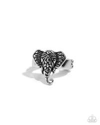 Elephant Whisper Silver Ring - Paparazzi - Dare2bdazzlin N Jewelry