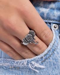 Elephant Whisper Silver Ring - Paparazzi - Dare2bdazzlin N Jewelry
