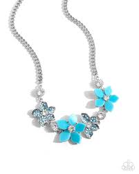 Bouquet Ballad Blue Necklace - Paparazzi - Dare2bdazzlin N Jewelry