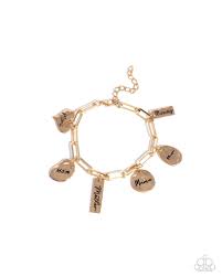 First-Time Mom Gold Bracelet - Paparazzi - Dare2bdazzlin N Jewelry