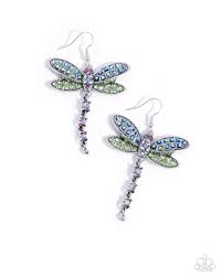 Hey I Heard You Were A Wild One Green Earring - Paparazzi - Dare2bdazzlin N Jewelry