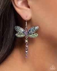 Hey I Heard You Were A Wild One Green Earring - Paparazzi - Dare2bdazzlin N Jewelry