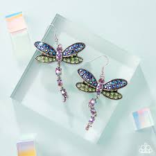 Hey I Heard You Were A Wild One Green Earring - Paparazzi - Dare2bdazzlin N Jewelry