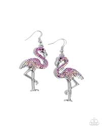 Flamingo Flourish Pink Earring - Paparazzi - Dare2bdazzlin N Jewelry