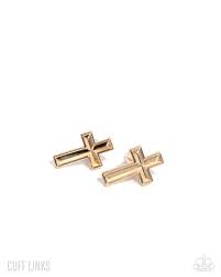 Crowning Cuff Links Gold - Paparazzi - Dare2bdazzlin N Jewelry