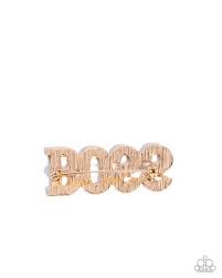 Blingy Boss Gold Brooch - Paparazzi - Dare2bdazzlin N Jewelry