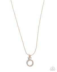Promise Ring Gold Necklace - Paparazzi - Dare2bdazzlin N Jewelry