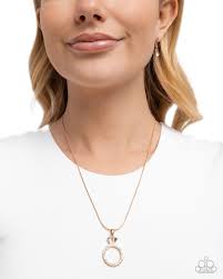 Promise Ring Gold Necklace - Paparazzi - Dare2bdazzlin N Jewelry