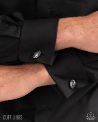 Football Framework Silver Cuff Links - Paparazzi - Dare2bdazzlin N Jewelry