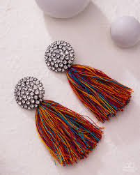 Yarn Yearbook Multi Post Earring - Paparazzi - Dare2bdazzlin N Jewelry