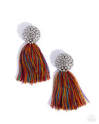 Yarn Yearbook Multi Post Earring - Paparazzi - Dare2bdazzlin N Jewelry