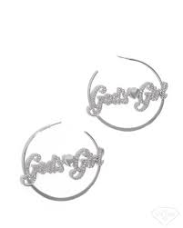 Shine with Purpose White Hoop Earring - Paparazzi - Dare2bdazzlin N Jewelry
