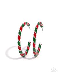 Candy Cane Lane Multi Hoop Earring - Paparazzi - Dare2bdazzlin N Jewelry