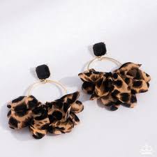 Charming Cheetah Gold Post Earring - Paparazzi - Dare2bdazzlin N Jewelry