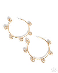 Ornamental Optimism Gold Hoop Earring - Paparazzi - Dare2bdazzlin N Jewelry